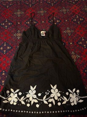 Roxy Black Floral Embroidered Sundress